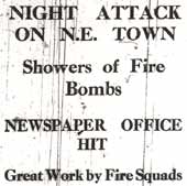 Night attack on N.E. town